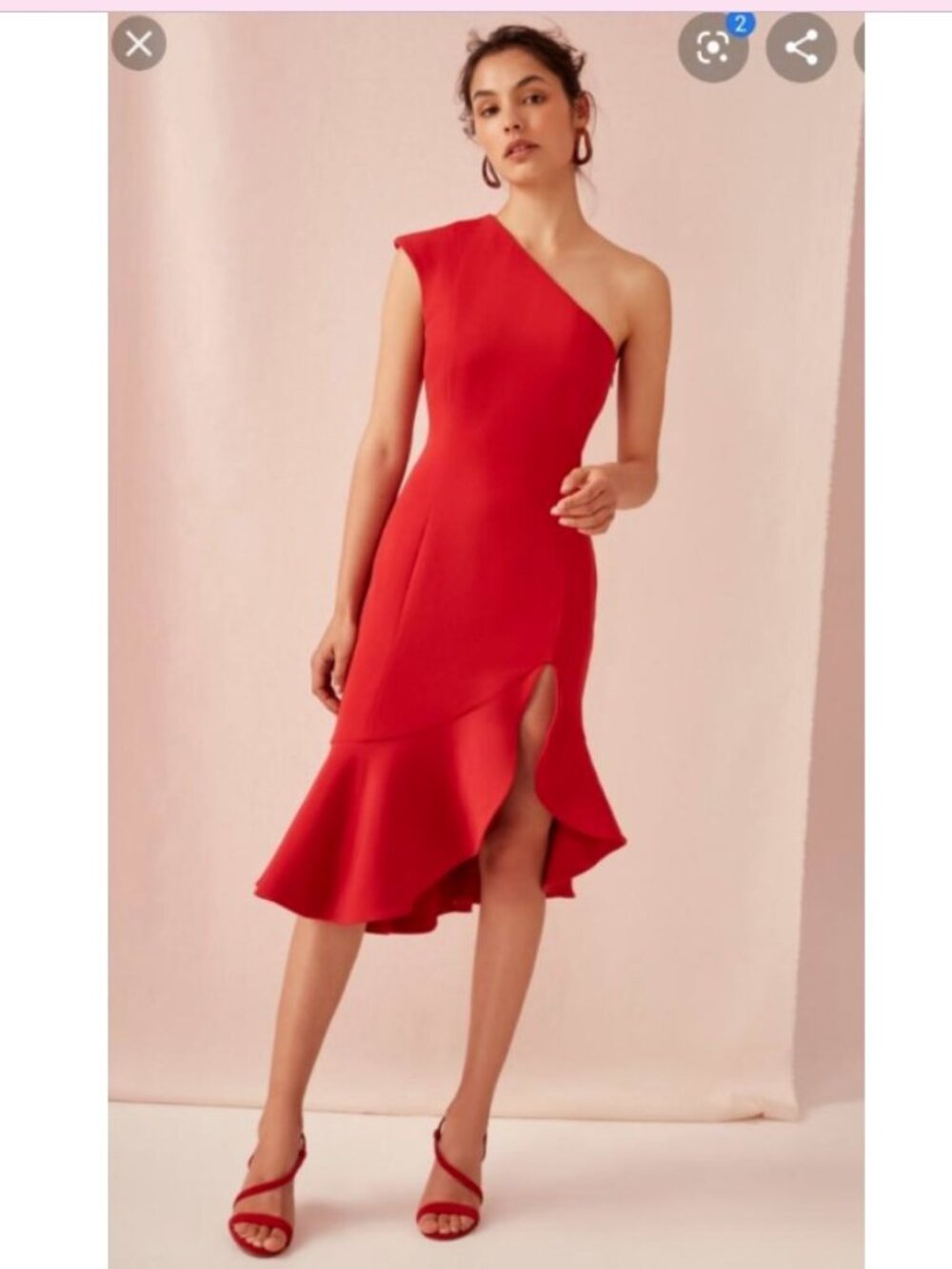 Keepsake The Label One Shoulder Mirrors Dress in Red, Size L